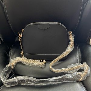 Black Faux Leather - CrossBody Bag